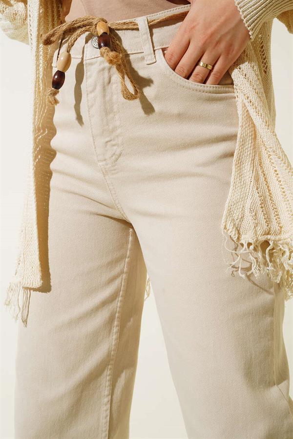 Wide Leg Stone Trousers