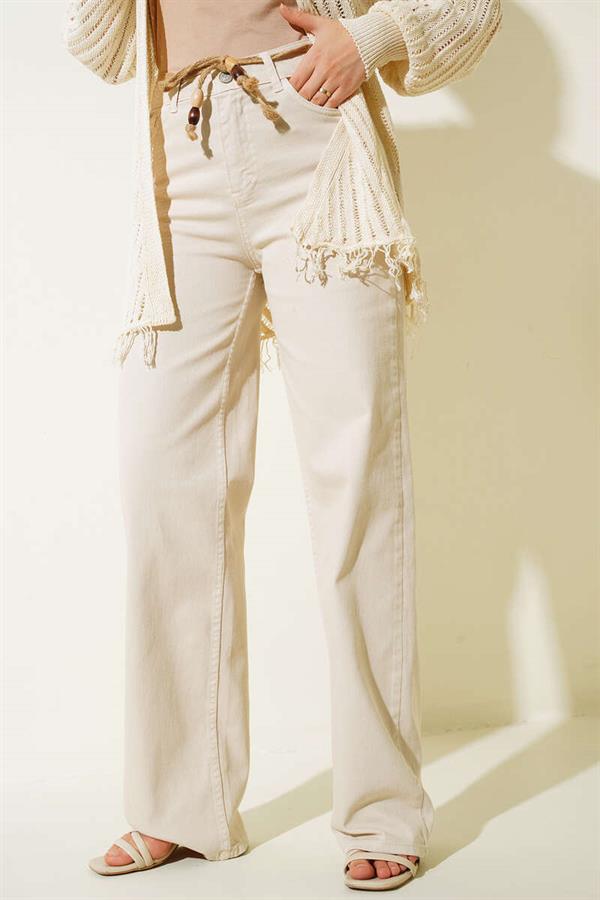 Wide Leg Stone Trousers