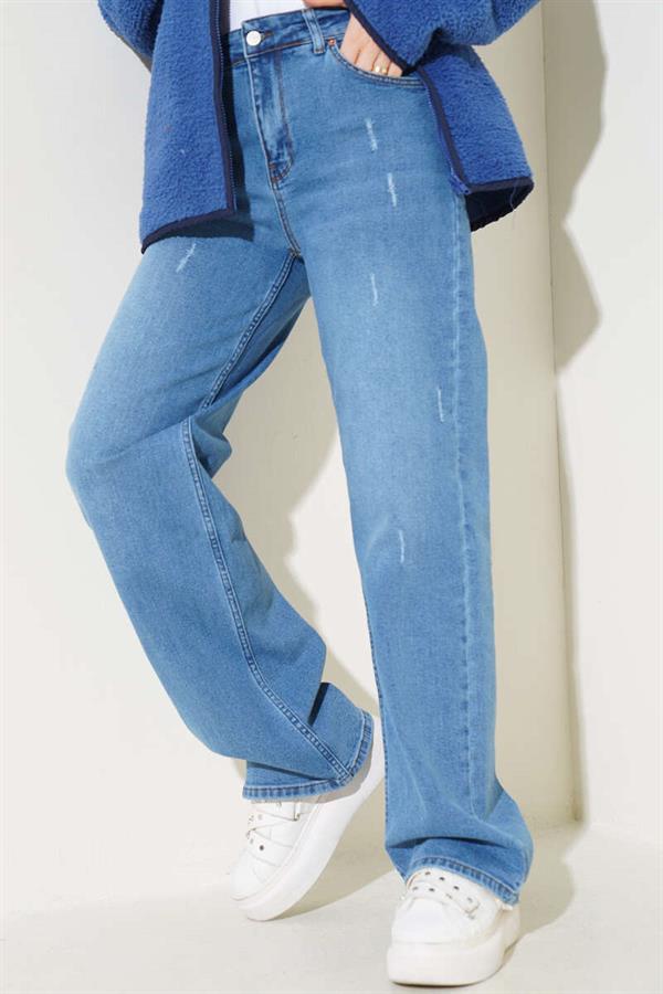 Wide Leg Palazzo Jeans Denim Blue