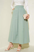 Wide Pleated Pocket Skirt Mint