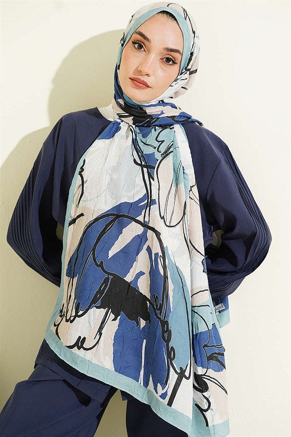 Geometric Floral Scarf Mint