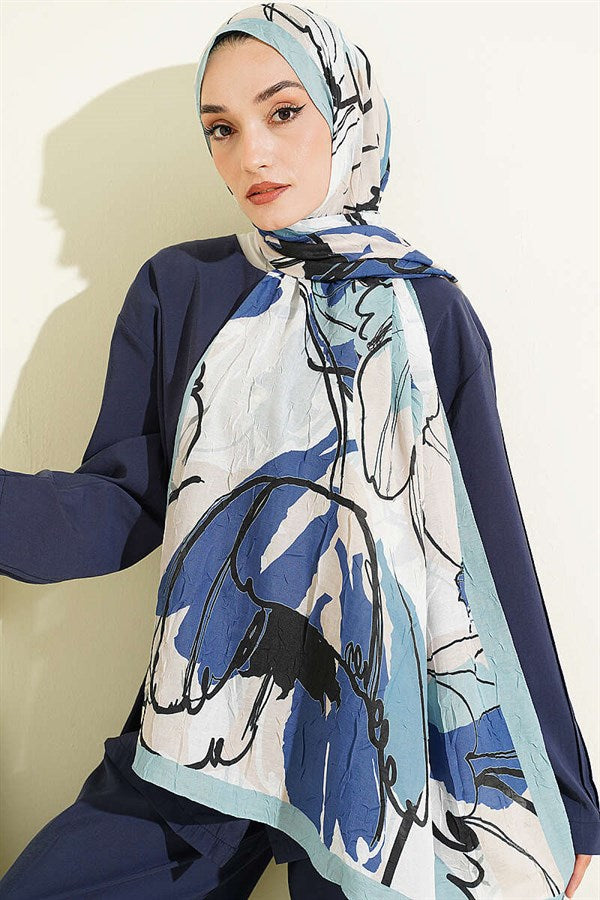 Geometric Floral Scarf Mint