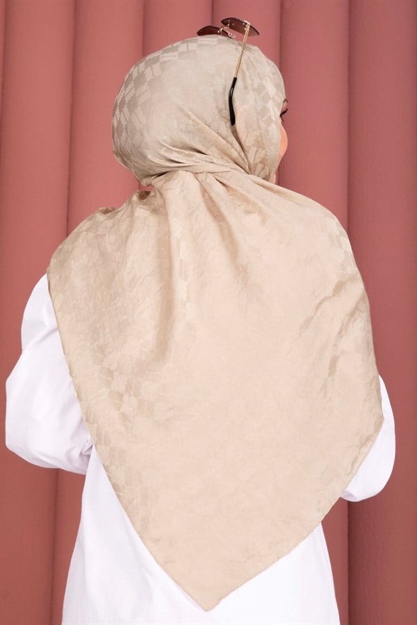 Geometric Pattern Jacquard Shawl Series Beige