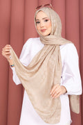 Geometric Pattern Jacquard Shawl Series Beige