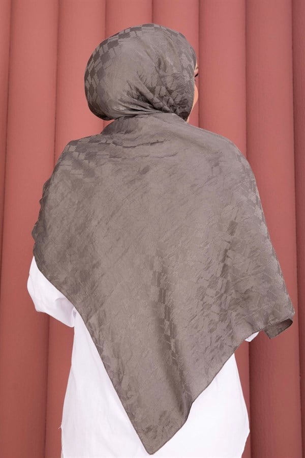 Geometric Pattern Jacquard Shawl Series Smoke Grey