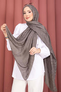 Geometric Pattern Jacquard Shawl Series Smoke Grey