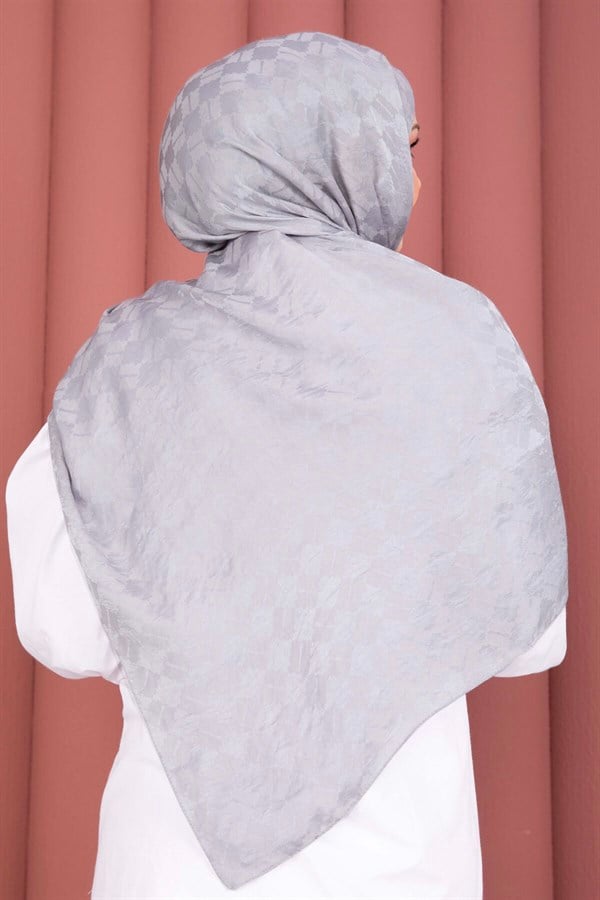 Geometric Pattern Jacquard Shawl Series Grey