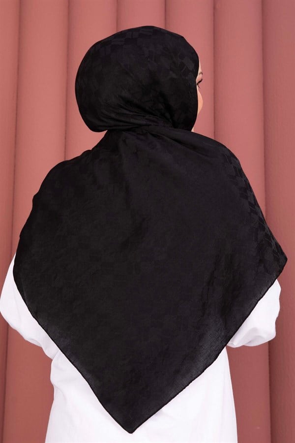 Geometric Pattern Jacquard Shawl Series Black
