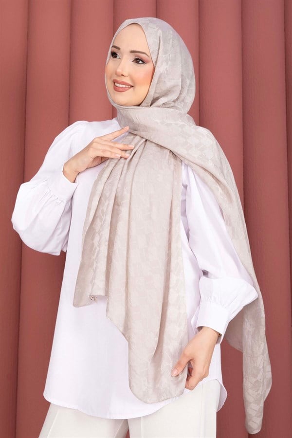 Geometric Pattern Jacquard Shawl Series Stone