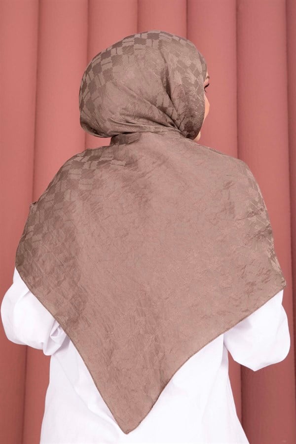 Geometric Pattern Jacquard Shawl Series Mink