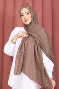 Geometric Pattern Jacquard Shawl Series Mink
