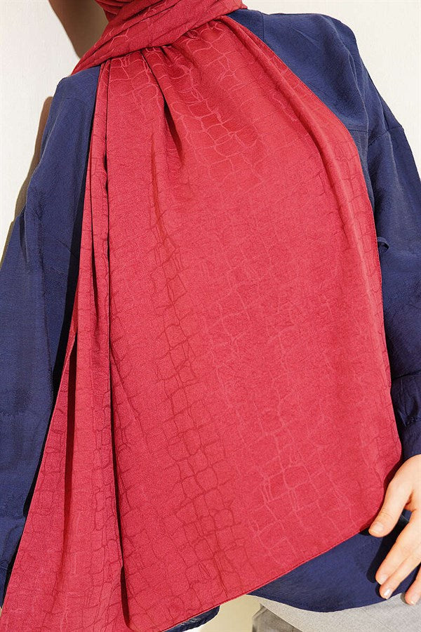 Geometric Pattern Cotton Ayrobin Scarf, Rose Pink