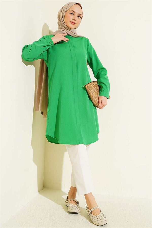Benetton Long Basic Shirt with Concealed Buttons