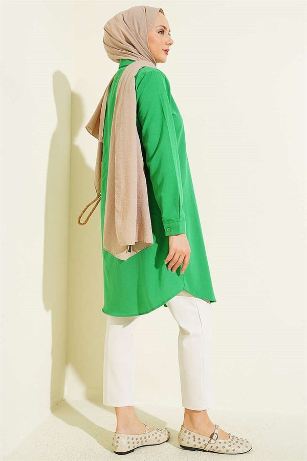 Benetton Long Basic Shirt with Concealed Buttons