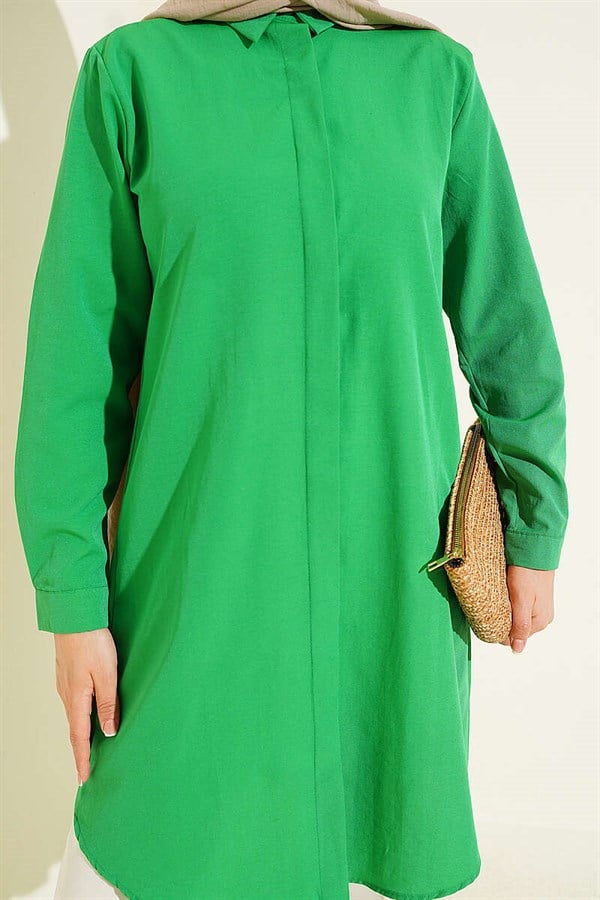 Benetton Long Basic Shirt with Concealed Buttons