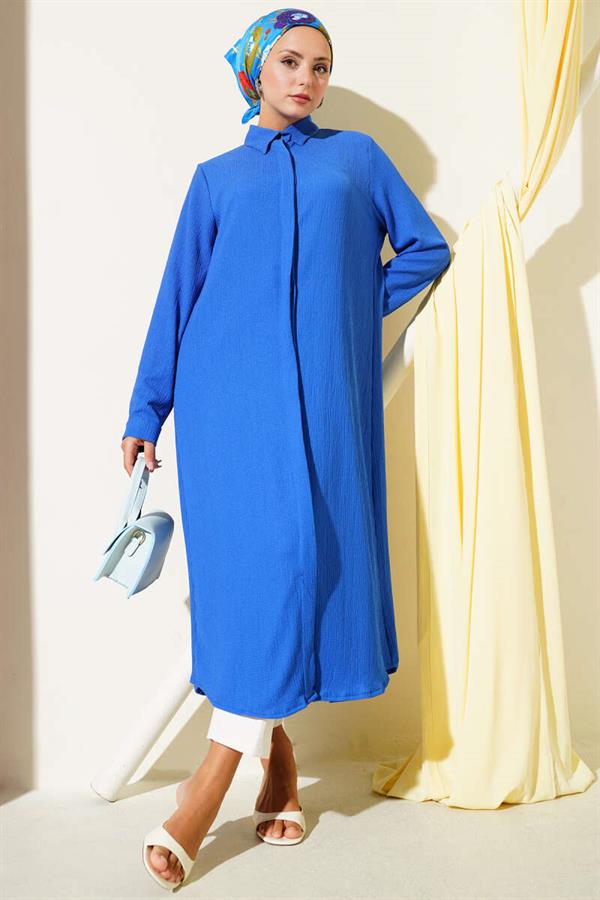 Hidden Placket Long Shirt Saks