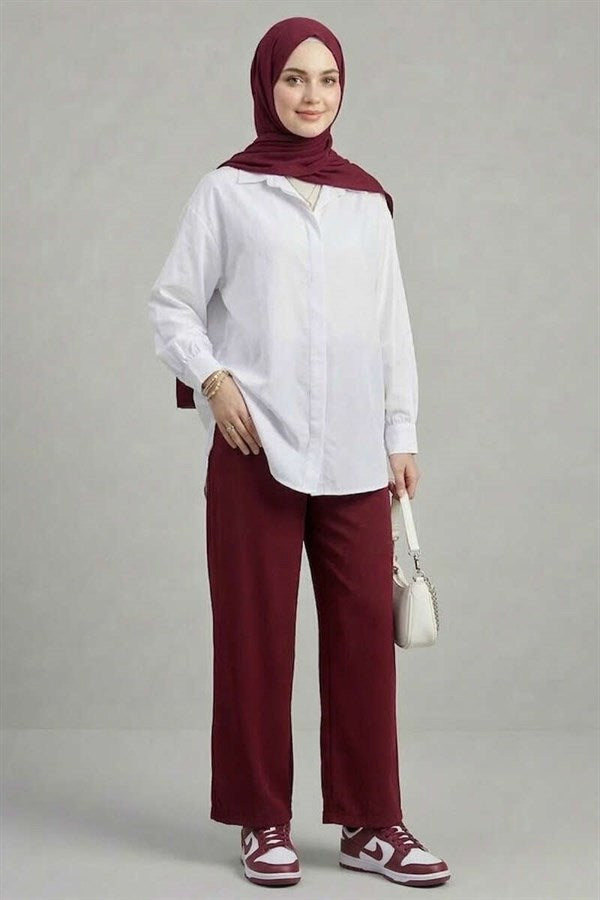 Hidden Button Modal Fabric Shirt, Ecru