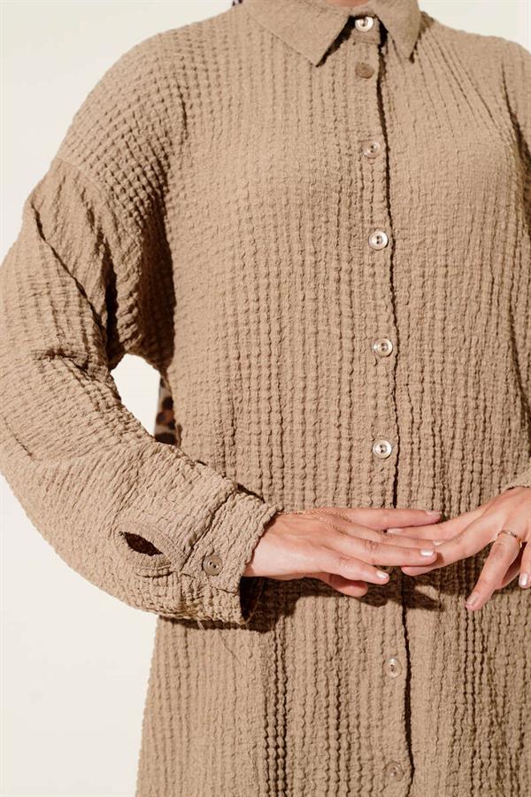Embossed 2 Piece Set Camel