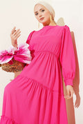 Fuchsia Layered Waffle Dress