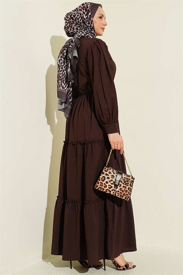 Waffle Layered Dress Coffee
