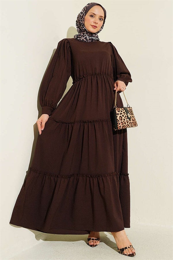 Waffle Layered Dress Coffee