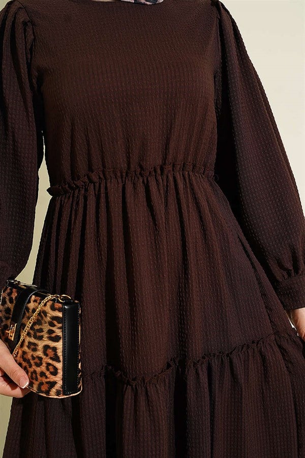 Waffle Layered Dress Coffee