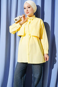 Shirt with Bust Panel and Drawstring Belt, Yellow