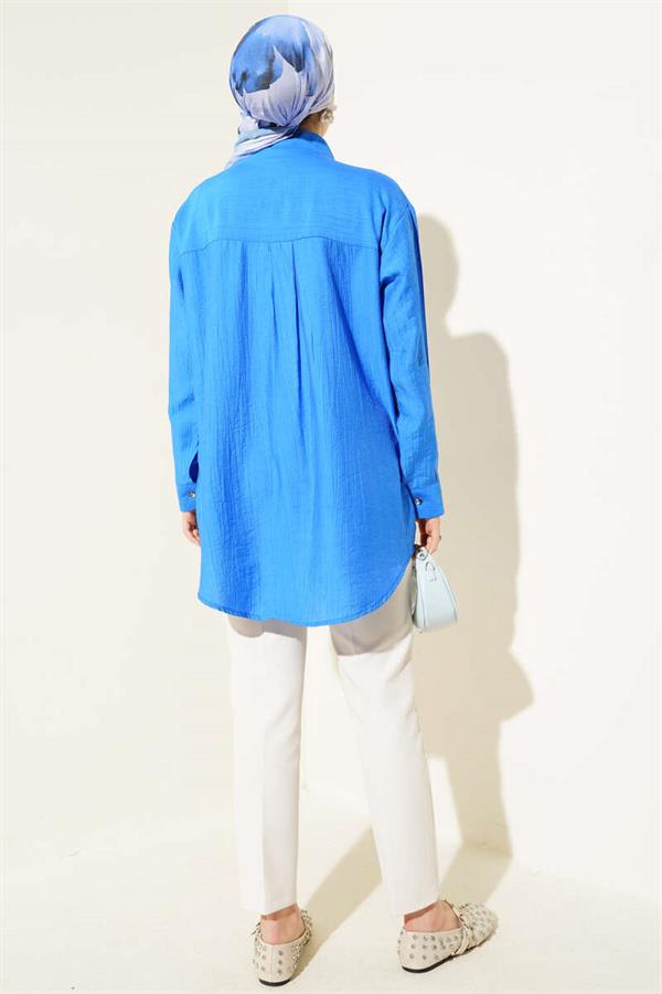 Chest Stone Lined Shirt Saxe