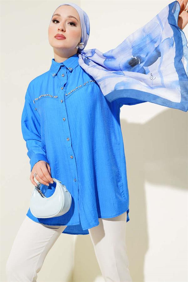 Chest Stone Lined Shirt Saxe