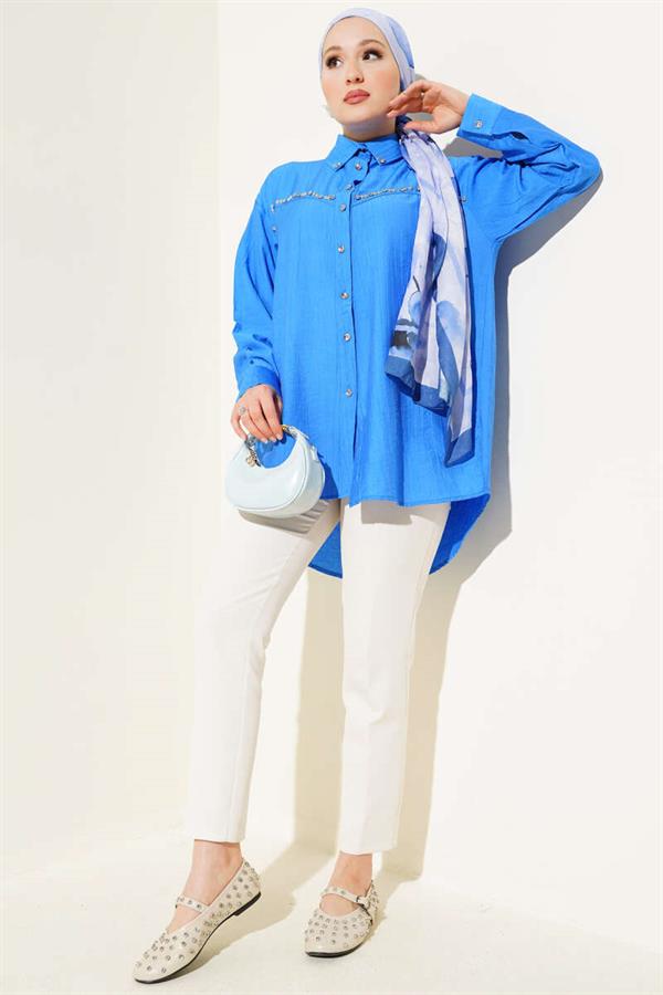 Chest Stone Lined Shirt Saxe