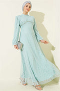 Mint Lace Evening Dress with Embellished Bust