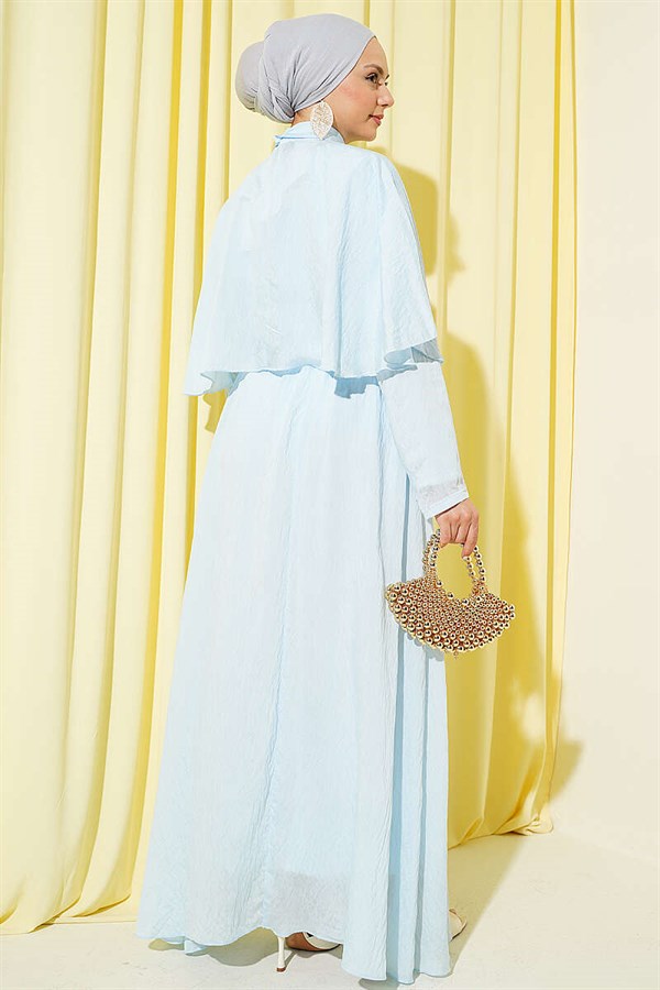 Baby Blue Cape and Skirt 2 Piece Set with Gold Accessories