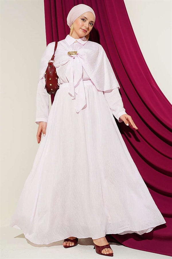 Pink Cape and Skirt 2 Piece Set with Gold Accessories