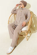 Tencel 2 Piece Set with Gold Accessories, Beige