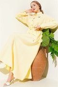 Gold Buttoned Waist Tunnel Skirt 2 Piece Set in Yellow