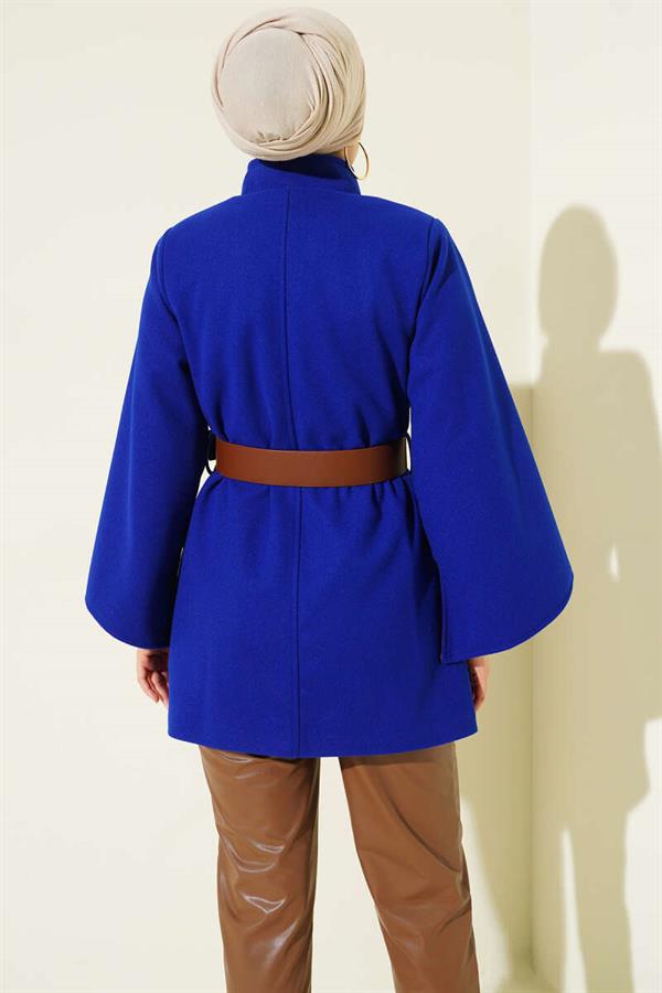 Gold Buttoned Cashmere Poncho (Saksi)
