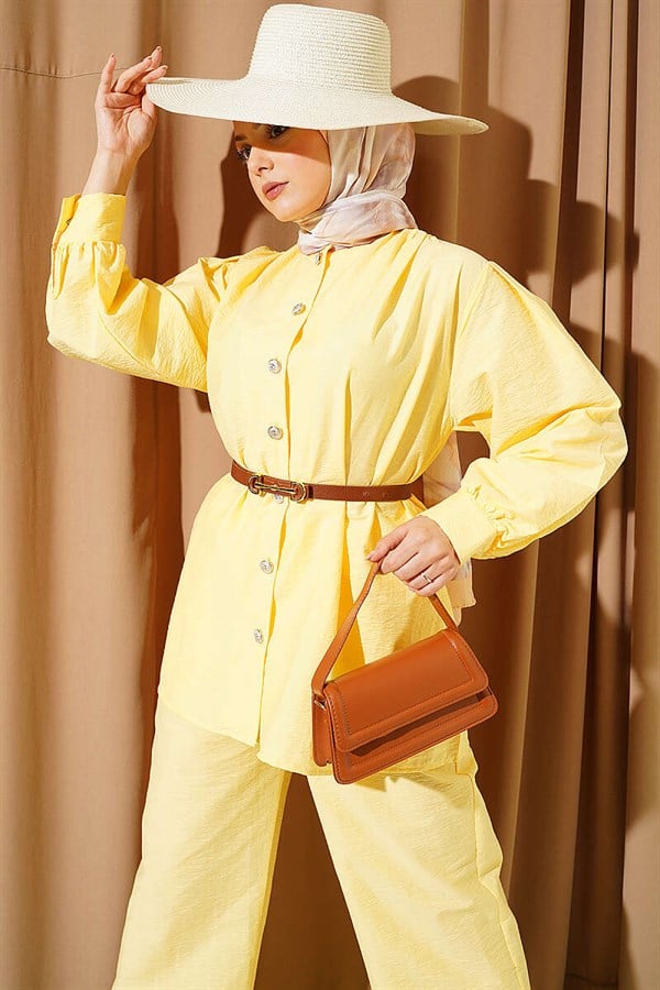 Gold Button Parachute 2 Piece Set Yellow