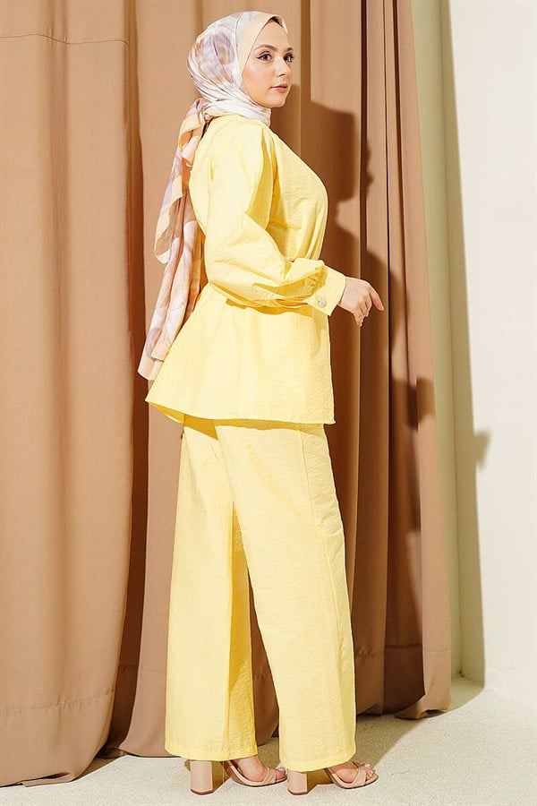 Gold Button Parachute 2 Piece Set Yellow