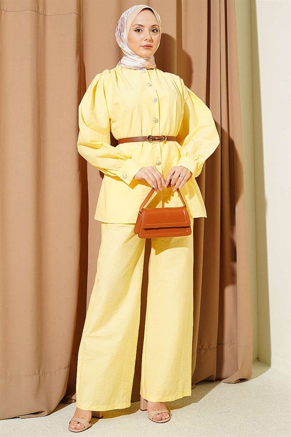 Gold Button Parachute 2 Piece Set Yellow