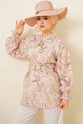 Gold Buckle Paisley Pattern Tunic Mint