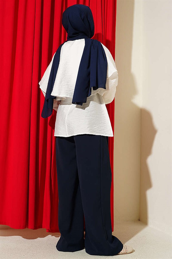 Gold Buckle Cape Shirt, Ecru