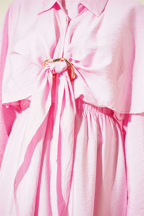 Pink 3 Piece Set with Gold Buckle and Cape