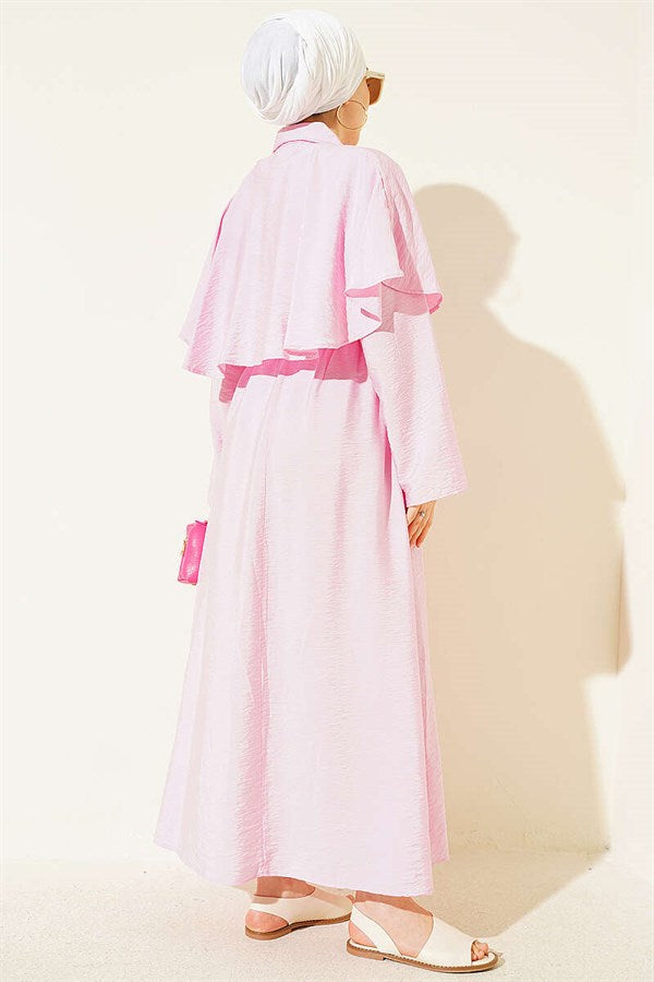 Pink 3 Piece Set with Gold Buckle and Cape
