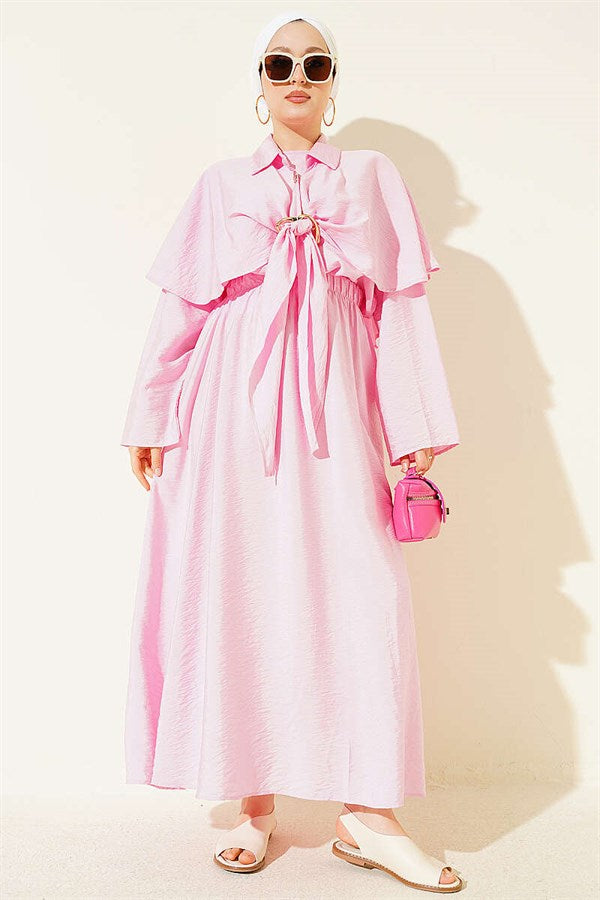 Pink 3 Piece Set with Gold Buckle and Cape