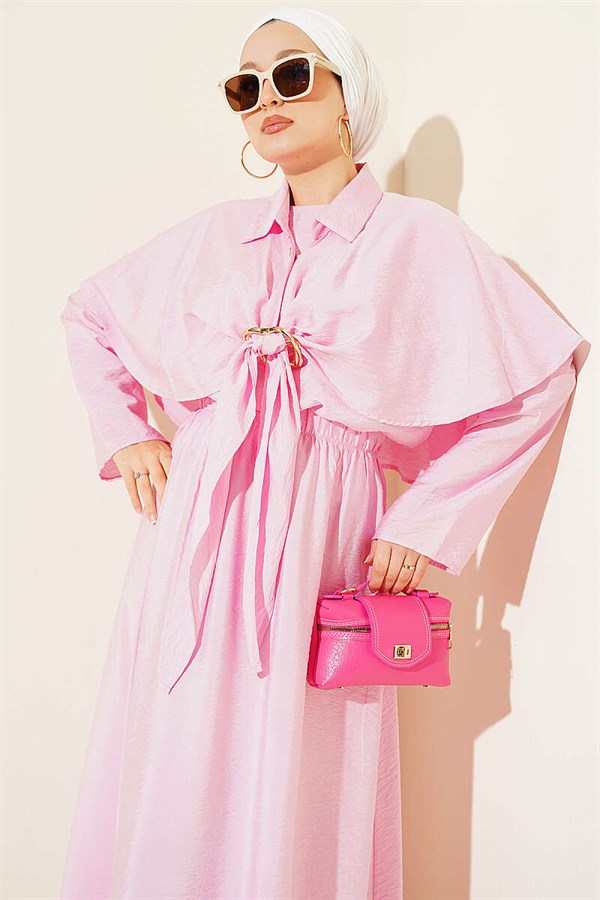 Pink 3 Piece Set with Gold Buckle and Cape