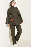 Gold Buckle 2 Piece Set in Khaki