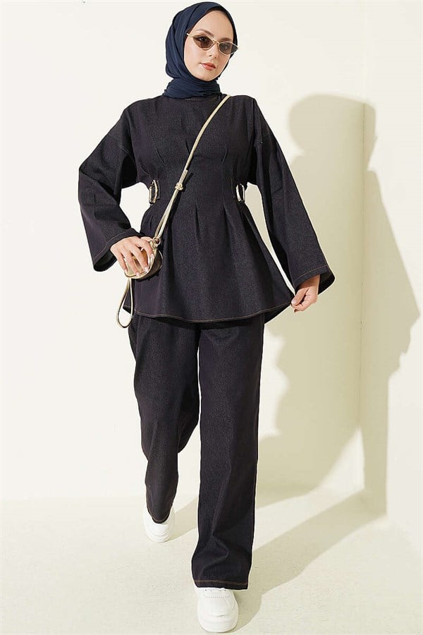 Dark Navy 2 Piece Set with Gold Buckle and Pliers