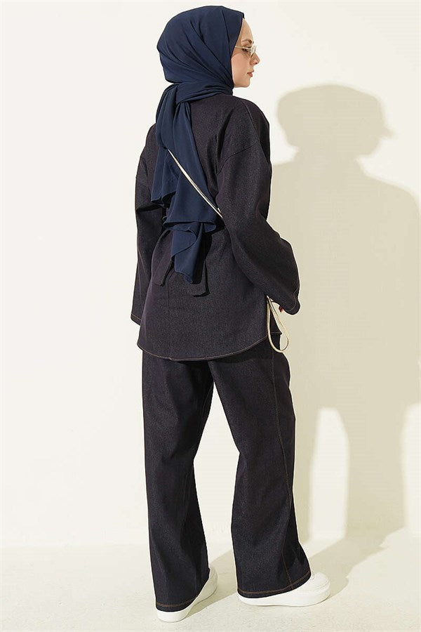 Dark Navy 2 Piece Set with Gold Buckle and Pliers