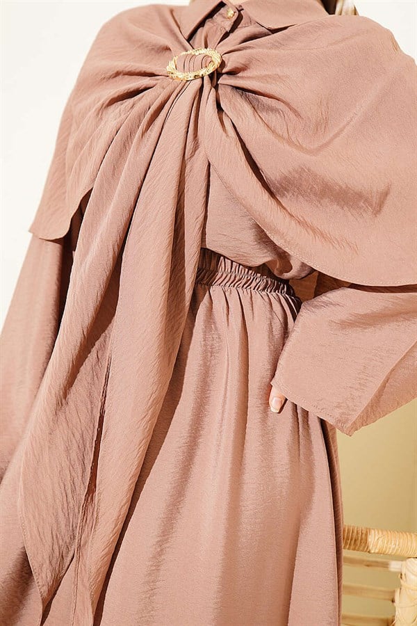 Gold Buckle 3 Piece Set in Mink