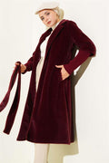 Goldfox Sleeve Ribbed Coat Claret Red